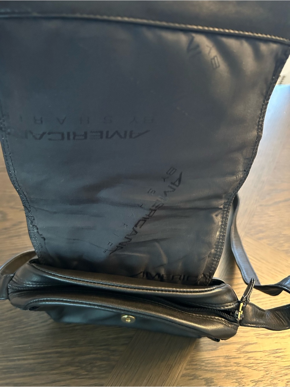 Sharif vintage Americana Black Leather Crossbody Bag EXCELLENT CONDITION - Picture 9 of 16